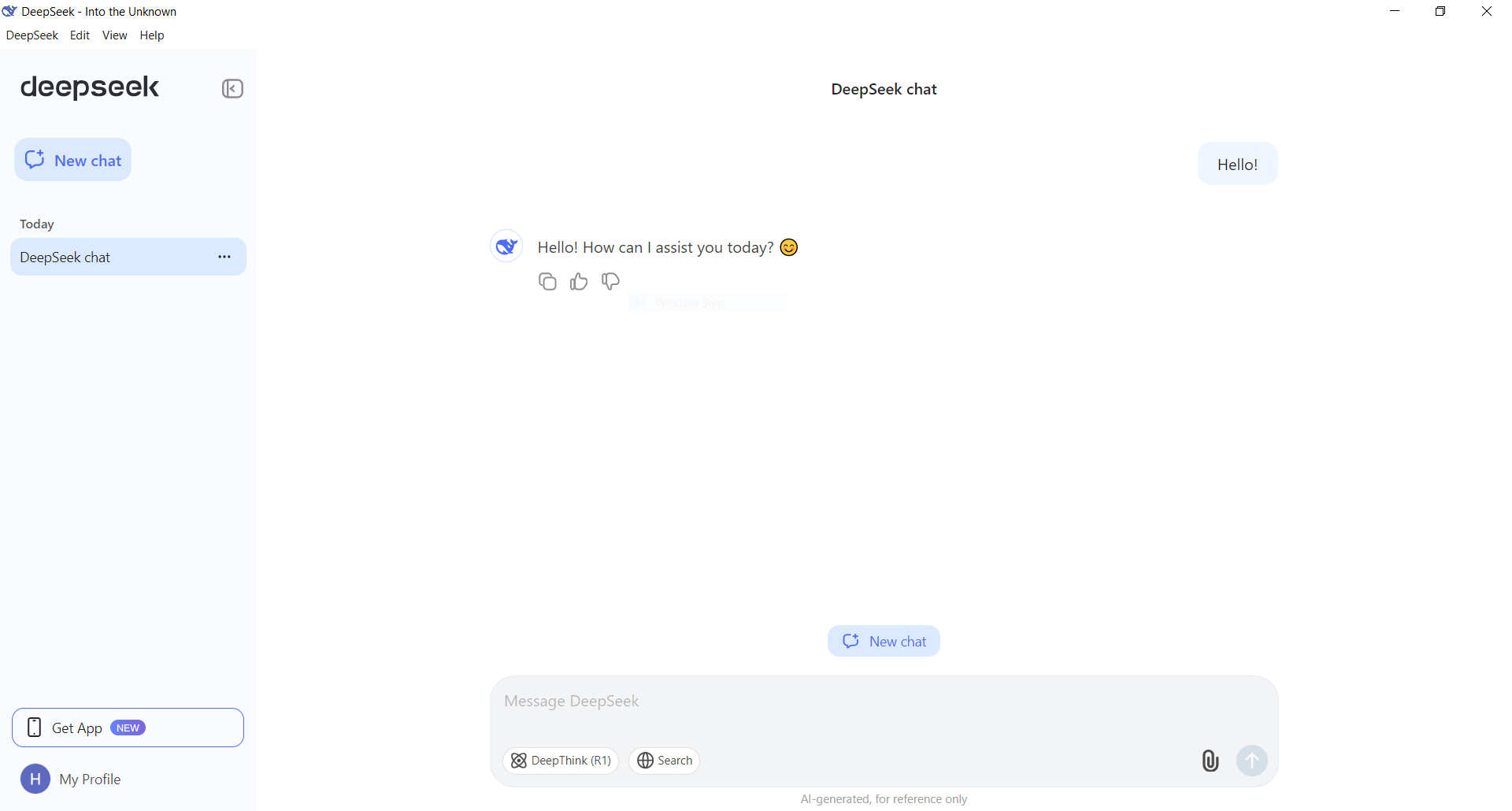 DeepSeek Desktop Screenshot